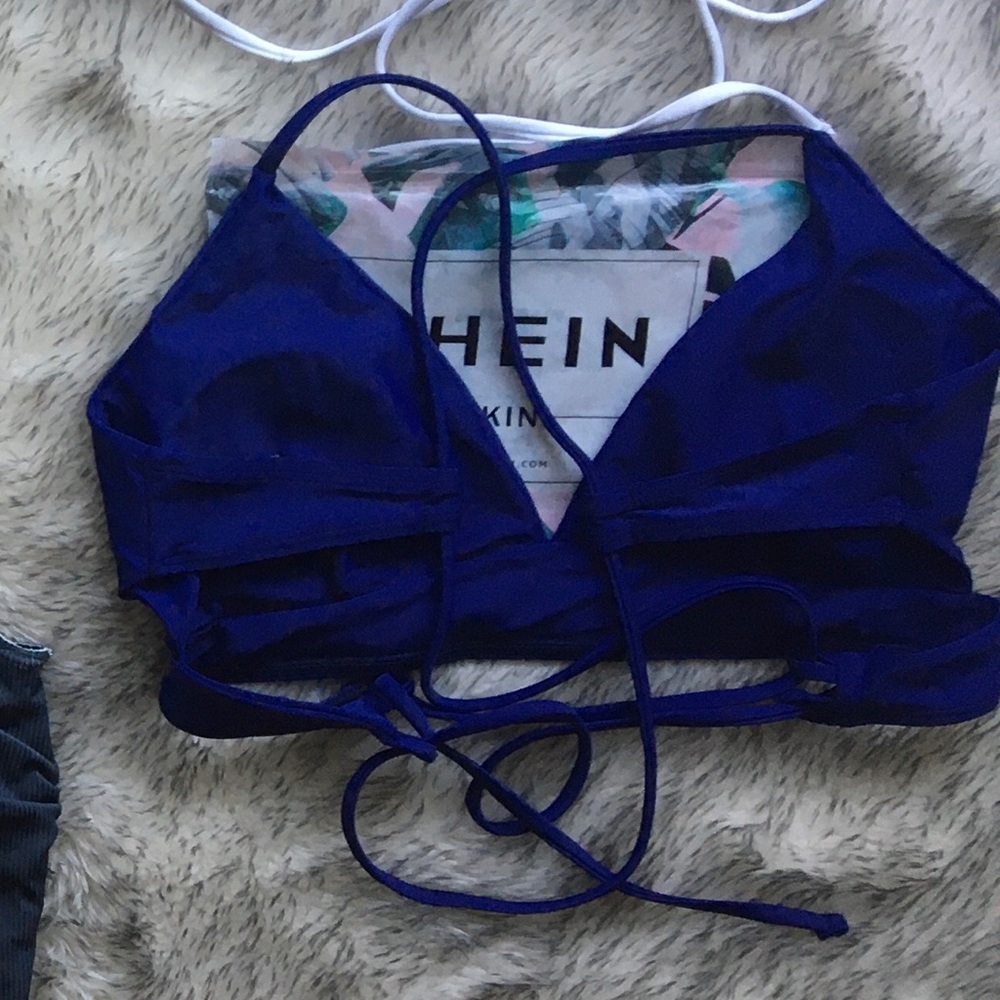 Red, white, blue bikini top
